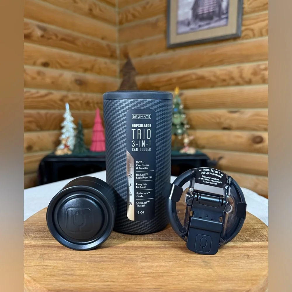 CARBON FIBER 100% Leakproof Brumate Hopsulator TRIO 3-in-1 Can Cooler * Lmtd Ed